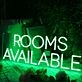 Rooms Available Green Neon Sign