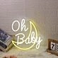 Oh Baby With Moon White Neon Sign