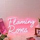 Flaming Roses Pink Neon Sign