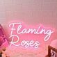Flaming Roses Pink Neon Sign
