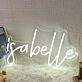 Isabelle White Name Neon Sign