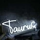 Taurus White Name Neon Sign