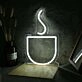 A Cup Of Hot Drink White Neon Sign