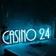 Casino 24 Blue Neon Sign