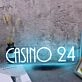 Casino 24 Blue Neon Sign