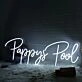 Pappy's Pool White Neon Sign