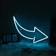 Smooth Arrow Blue Neon Sign