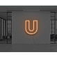 Neon Letter U