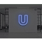 Neon Letter U