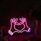 Heart Shape With Two Hands Custom Neon Sign