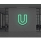 Neon Letter U