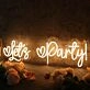 Let's Party Yellow Neon Sign