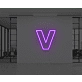 Neon Letter V