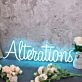 Alterations Blue Neon Sign