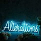 Alterations Blue Neon Sign