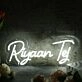 Riyaan Tej White Neon Sign