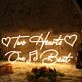 Two Hearts One Beat Yellow Neon Sign