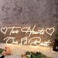 Two Hearts One Beat Yellow Neon Sign