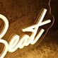 Two Hearts One Beat Yellow Neon Sign