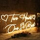 Two Hearts One Beat Yellow Neon Sign