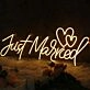 Just Married Yellow Neon Sign