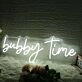 Bubby Time White Neon Sign