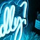 Would You Kindly Blue Neon Sign