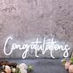 Congratulations White Neon Sign