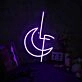 Moon Vector Purple Neon Sign