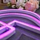 Moon Vector Purple Neon Sign