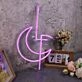 Moon Vector Purple Neon Sign