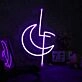 Moon Vector Purple Neon Sign