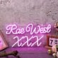 Rae West XXX Purple Neon Sign