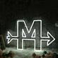 Letter M With Arrow Neon Sign