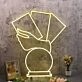 A Hand Holding Books Yellow Neon Sign