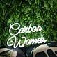 Carbon Women White Neon Sign