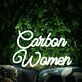 Carbon Women White Neon Sign