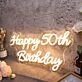 Happy 50th Birthday Yellow Neon Sign