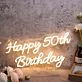 Happy 50th Birthday Yellow Neon Sign