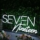 Seven Nineteen White Neon Sign