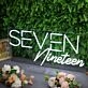Seven Nineteen White Neon Sign