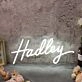 Hadley White Neon Sign