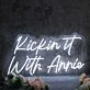 Kickin It With Annie White Neon Sign