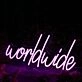 Worldwide Purple Neon Sign