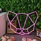 Abstract Cat Head Pink Neon Sign