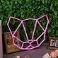 Abstract Cat Head Pink Neon Sign