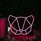 Abstract Cat Head Pink Neon Sign