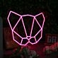 Abstract Cat Head Pink Neon Sign