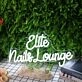 Elite Nails Lounge White Neon Sign