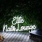 Elite Nails Lounge White Neon Sign